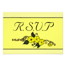 Henna Flower (Yellow) Custom Invitations