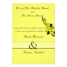 Henna Flower (Yellow) Personalized Invitations