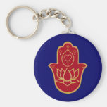 Henna Hamsa Lotus Keychains