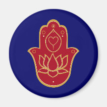 Henna Hamsa Lotus Refrigerator Magnet