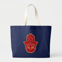 Henna Hamsa Lotus Tote Bag