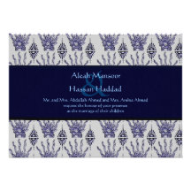 Henna Hand (Blue) (Wedding) Personalized Announcement