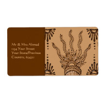 Henna Hand (Brown) Shipping Label
