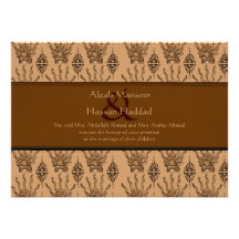 Henna Hand (Brown) (Wedding) Personalized Announcements