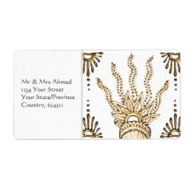 Henna Hand (Golden) Shipping Label