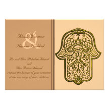 Henna Hand of Hamsa (Golden) (Wedding) Cards