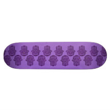 Henna Hand of Hamsa (Purple) Custom Skateboard