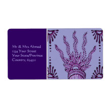 Henna Hand (Purple) Custom Shipping Label
