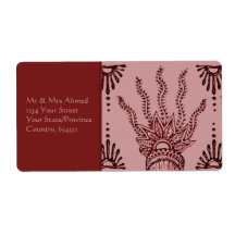Henna Hand (Red) Custom Shipping Label