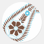 Henna Paisley Round Stickers