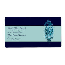 Henna Peacock (Blue) Custom Shipping Label
