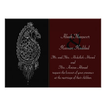 Henna Peacock Personalized Invites