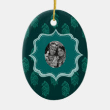 Henna Peacock (Turquoise) (Wedding) Christmas Tree Ornaments