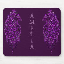 Henna Peacock (Violet) Mousepad