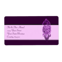 Henna Peacock (Wedding) (Violet) Custom Shipping Label