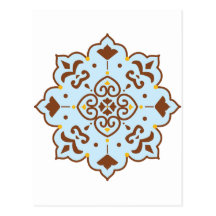 Henna Persian Rug Mandala Post Cards