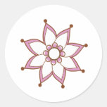Henna Tattoo Flower Round Stickers