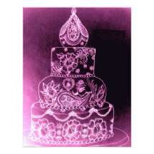 henna wedding cake Invitation