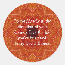 Henry David Thoreau Motivational Dream Quotation Stickers