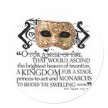 Henry V Quote Round Stickers