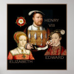 Henry VIII and kids Edward and Elizabeth Poster
