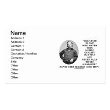 Henry Ward Beecher Cynic Definition Good Quality Business Card