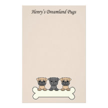 Henry's Dreamland Pugs Stationery Design