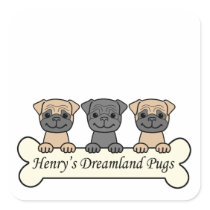 Henry's Dreamland Pugs Sticker