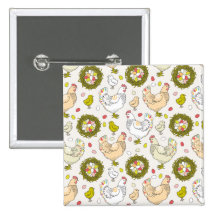 Hens, eggs and nests button