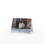 Hens waiting for Santa christmas card