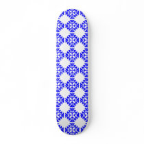 Her Cute Girly Style Blue & White Damask Girls Skate Board Decks