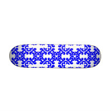 Her Cute Girly Style Blue & White Damask Girls Skateboard