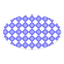 Her Cute Girly Style Blue & White Damask Girls Sticker