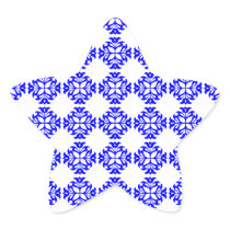 Her Cute Girly Style Blue & White Damask Girls Stickers