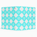 Her Cute Girly Style Cyan & White Damask Girls 3 Ring Binder