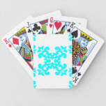 Her Cute Girly Style Cyan & White Damask Girls Deck Of Cards