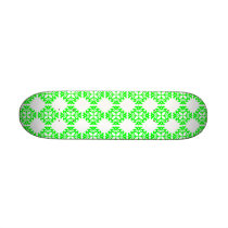 Her Cute Girly Style Lime & White Damask Girls Custom Skate Board
