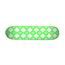Her Cute Girly Style Lime & White Damask Girls Custom Skate Board