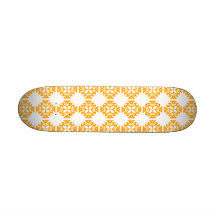 Her Cute Girly Style Orange & White Damask Girls Skateboards