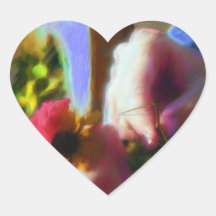 Her Flowers, His Bug Heart Sticker