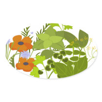 Her garden oval stickers