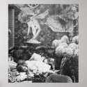 Her Guardian Angel - B&W Vintage Stereoview Card posters