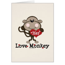 Her Love Monkey Cute Valentine's Day Card