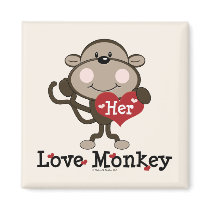 Her Love Monkey Valentine Humour Magnet