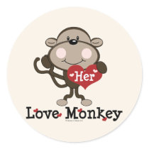 Her Love Monkey Valentine Humour Stickers