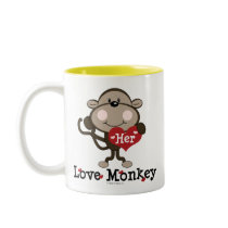 Her Love Monkey Valentine's Day Cup Mugs