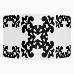 Her Vintage Girly Style Black & White Damask Girls Binders