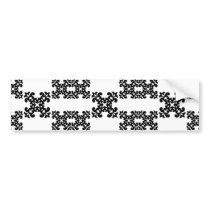 Her Vintage Girly Style Black & White Damask Girls Bumper Sticker