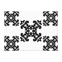 Her Vintage Girly Style Black & White Damask Girls Gallery Wrap Canvas