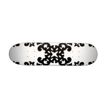 Her Vintage Girly Style Black & White Damask Girls Skateboard Decks